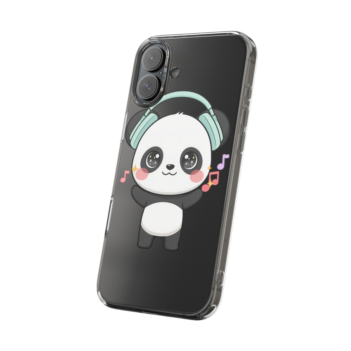 Kawaii Panda Phone Case with Headphones