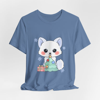 Kawaii Christmas Fox T-Shirt for Cozy Holiday Decorating