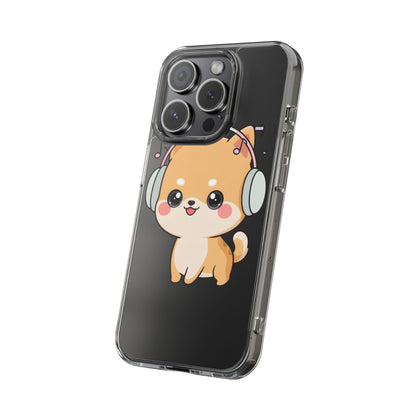 Kawaii Shiba Inu Phone Case – Music Lover Clear Case