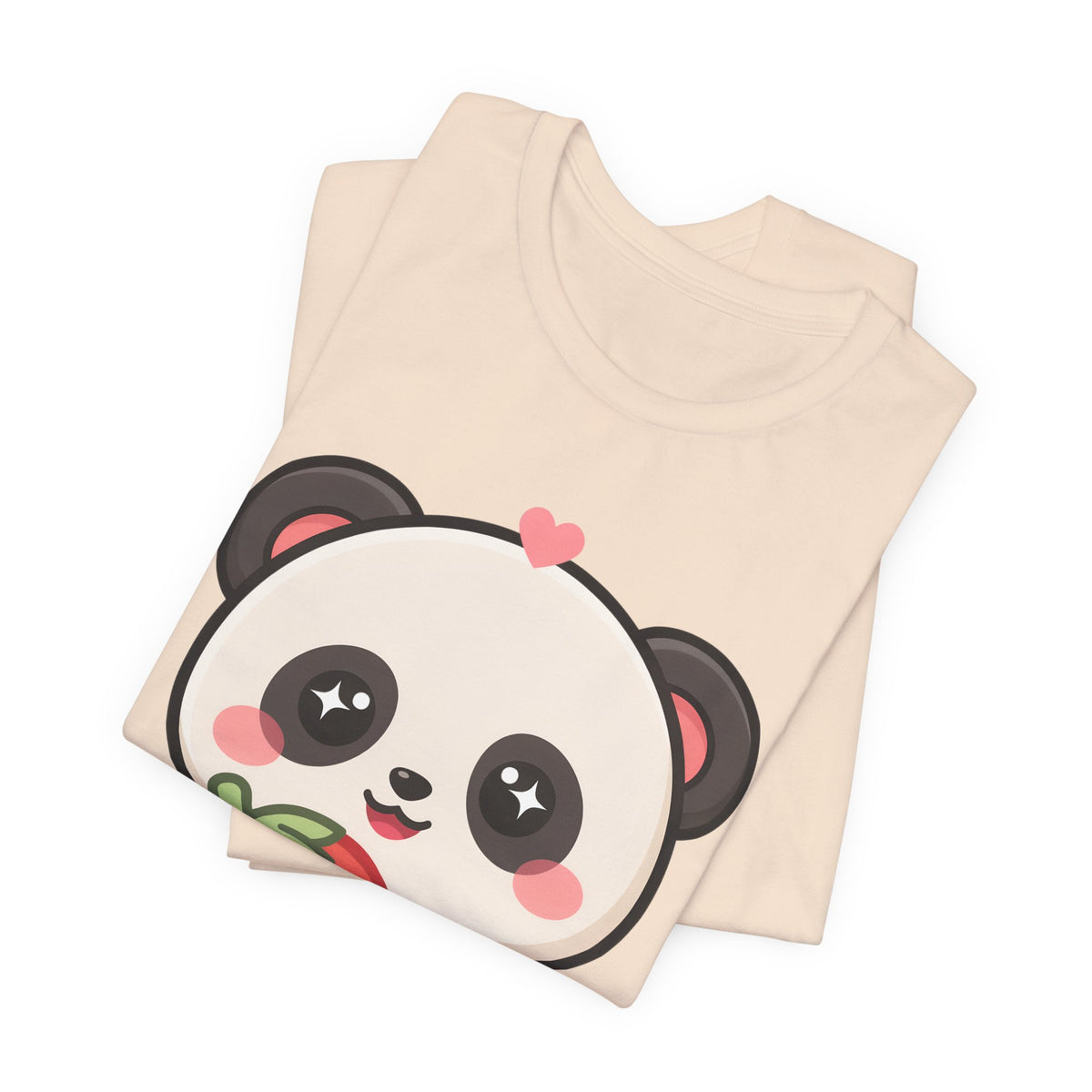 Kawaii Panda Strawberry T-Shirt – Sweet Chibi Animal Tee