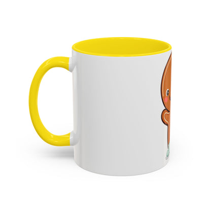 Gingerbread Man Ice Skating Accent Coffee Mug