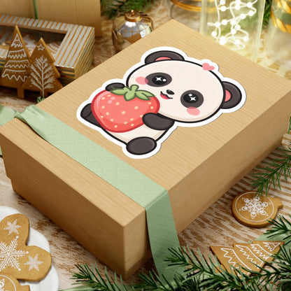 Kawaii Panda Strawberry Sticker for Sweet Little Joys