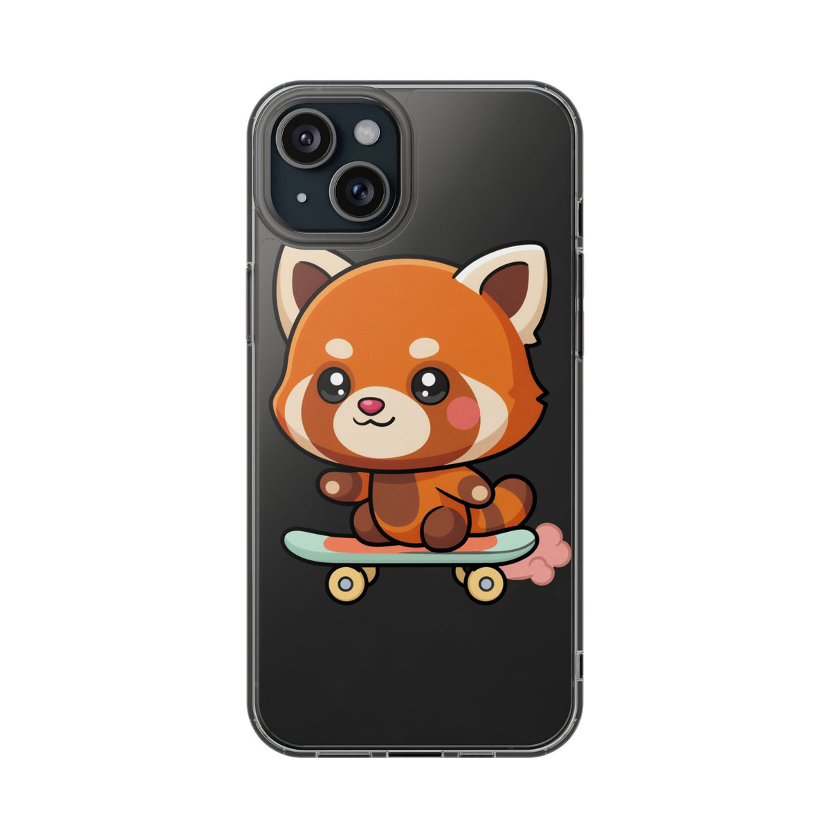 Red Panda Skateboard Phone Case, Cute Kawaii Style