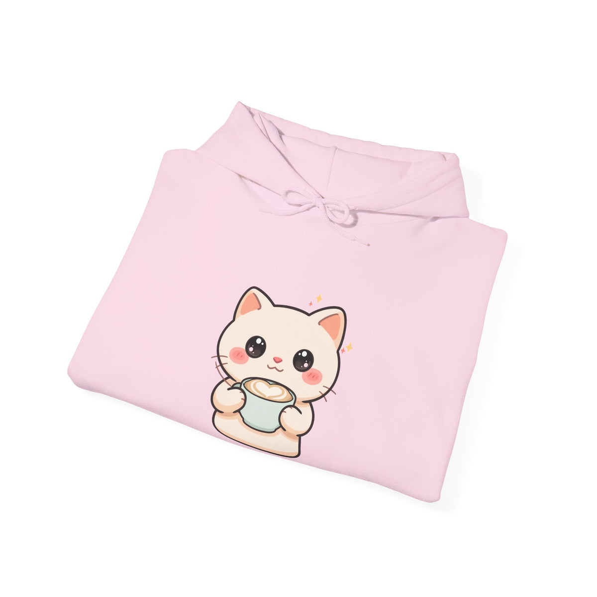 Kawaii Cat Latte Hoodie, Cute Cozy Cat Sweatshirt