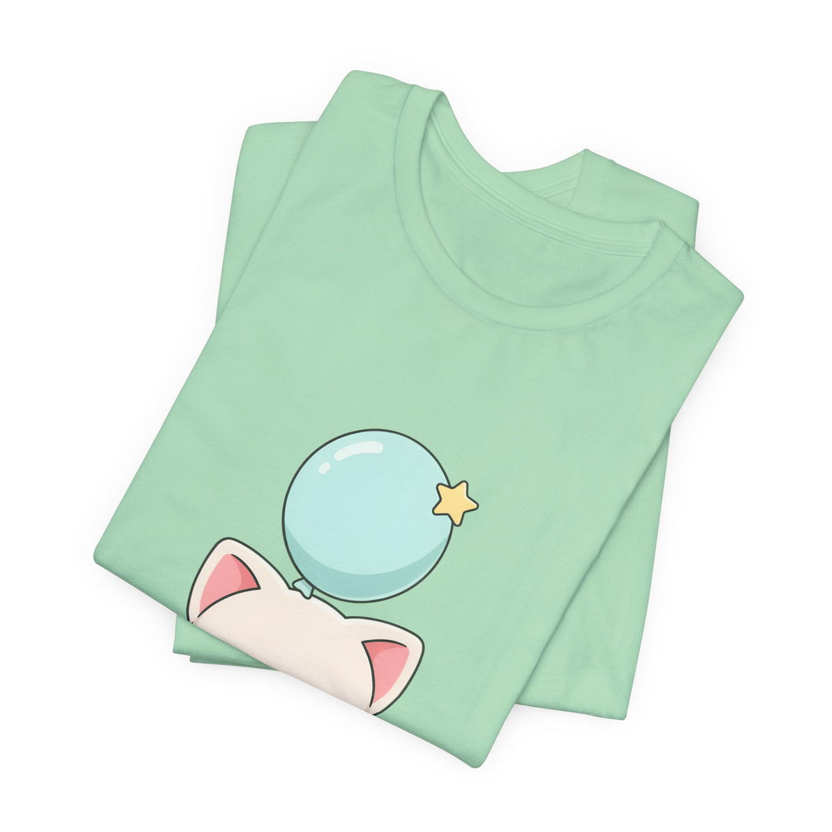 Kawaii Cat Balloon T-Shirt, Cute Chibi Kitty Tee