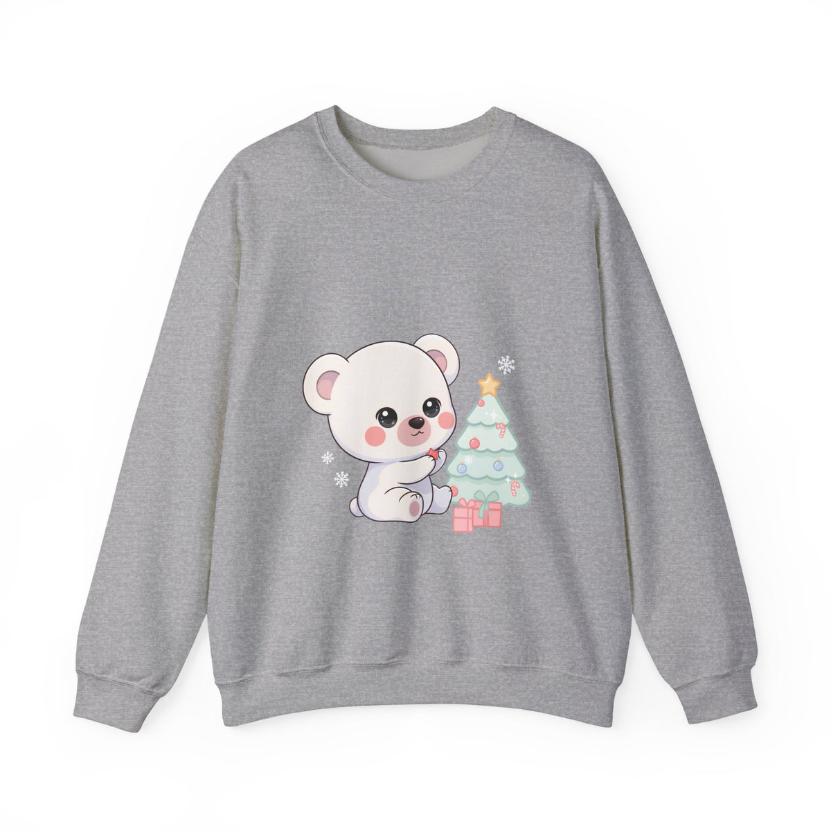 Kawaii Polar Bear Christmas Sweatshirt for Cozy Tree Trimming