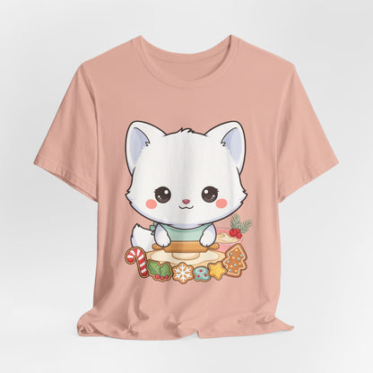 Kawaii Arctic Fox Christmas Baking T-Shirt