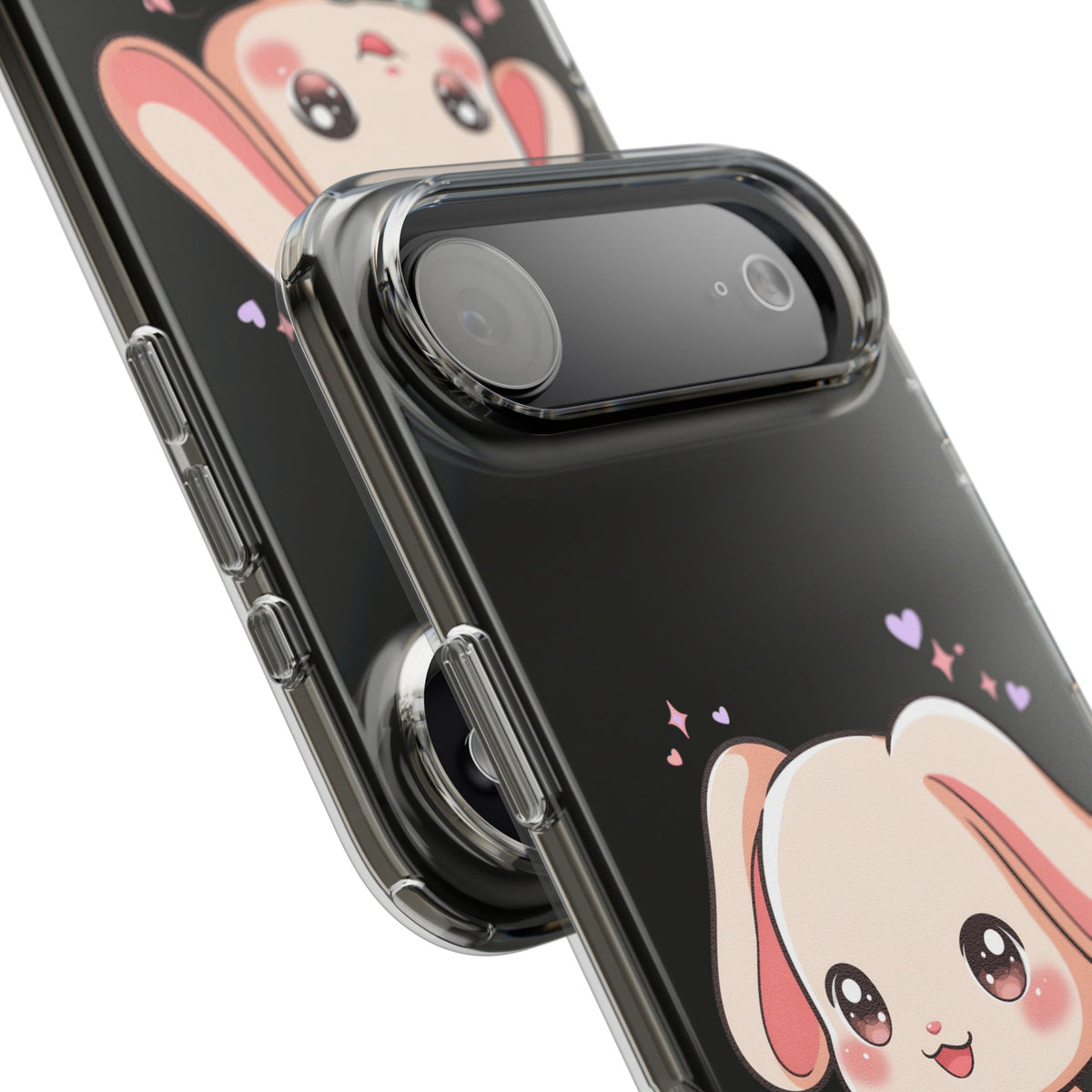Kawaii Bunny Gamer Clear Impact-Resistant Phone Case