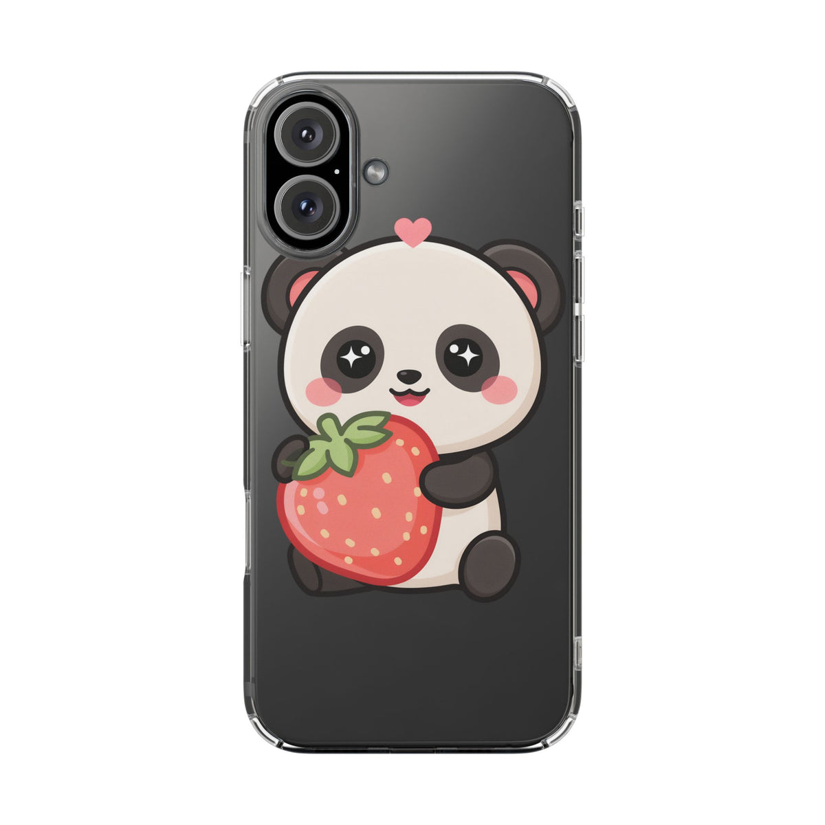 Kawaii Panda Phone Case, Sweet Strawberry Gift