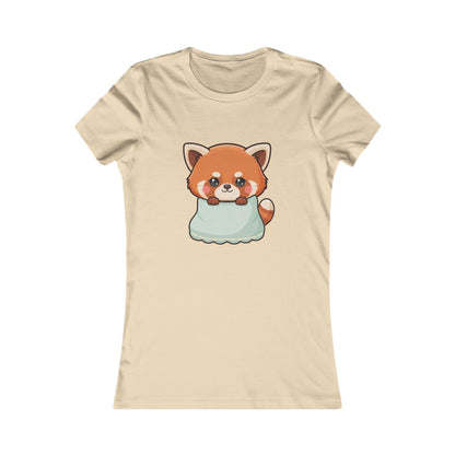 Kawaii Red Panda Women's Tee, Cozy Blanket Animal Shirt