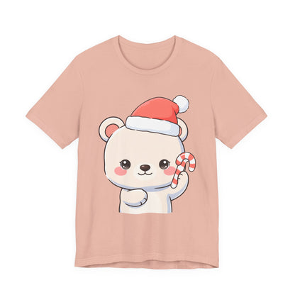Kawaii Polar Bear Christmas Tee, Cute Holiday Gift