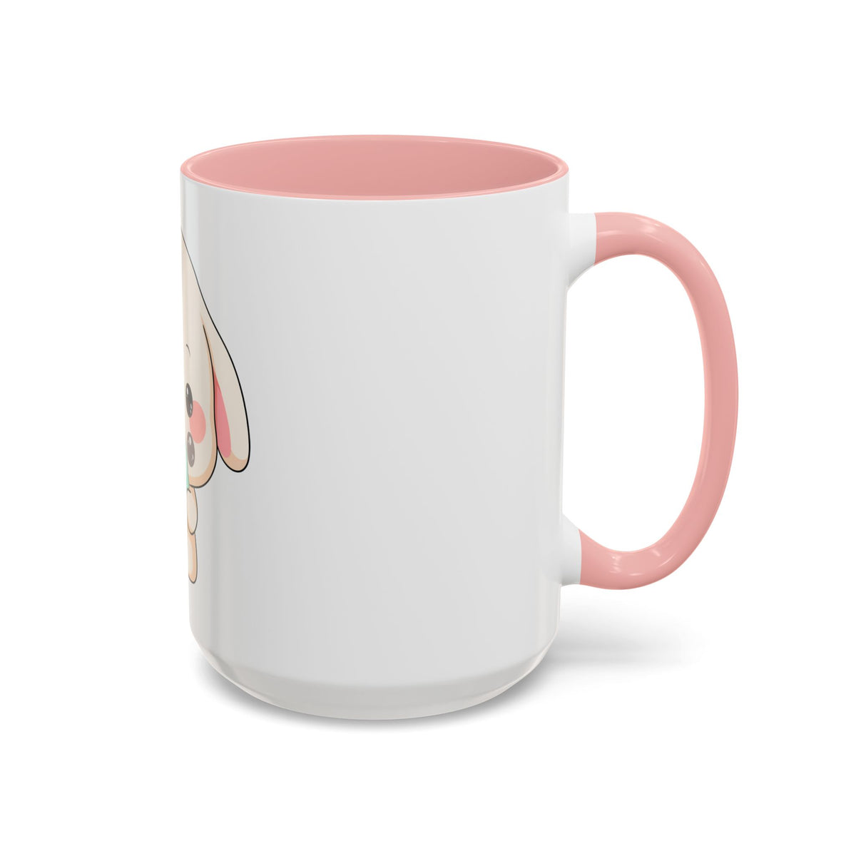 Kawaii Bunny Accent Coffee Mug, Cute Ice Cream Rabbit