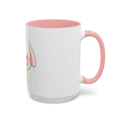 Kawaii Bunny Accent Coffee Mug, Cute Ice Cream Rabbit