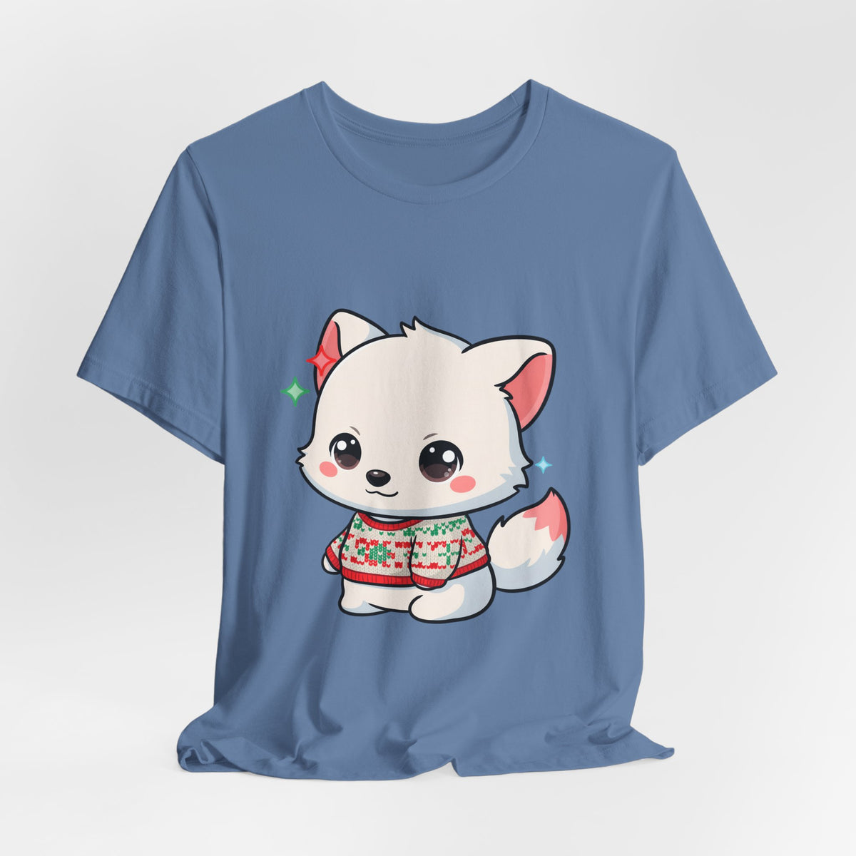 Kawaii Arctic Fox Christmas T-Shirt for Cute Holiday Fans