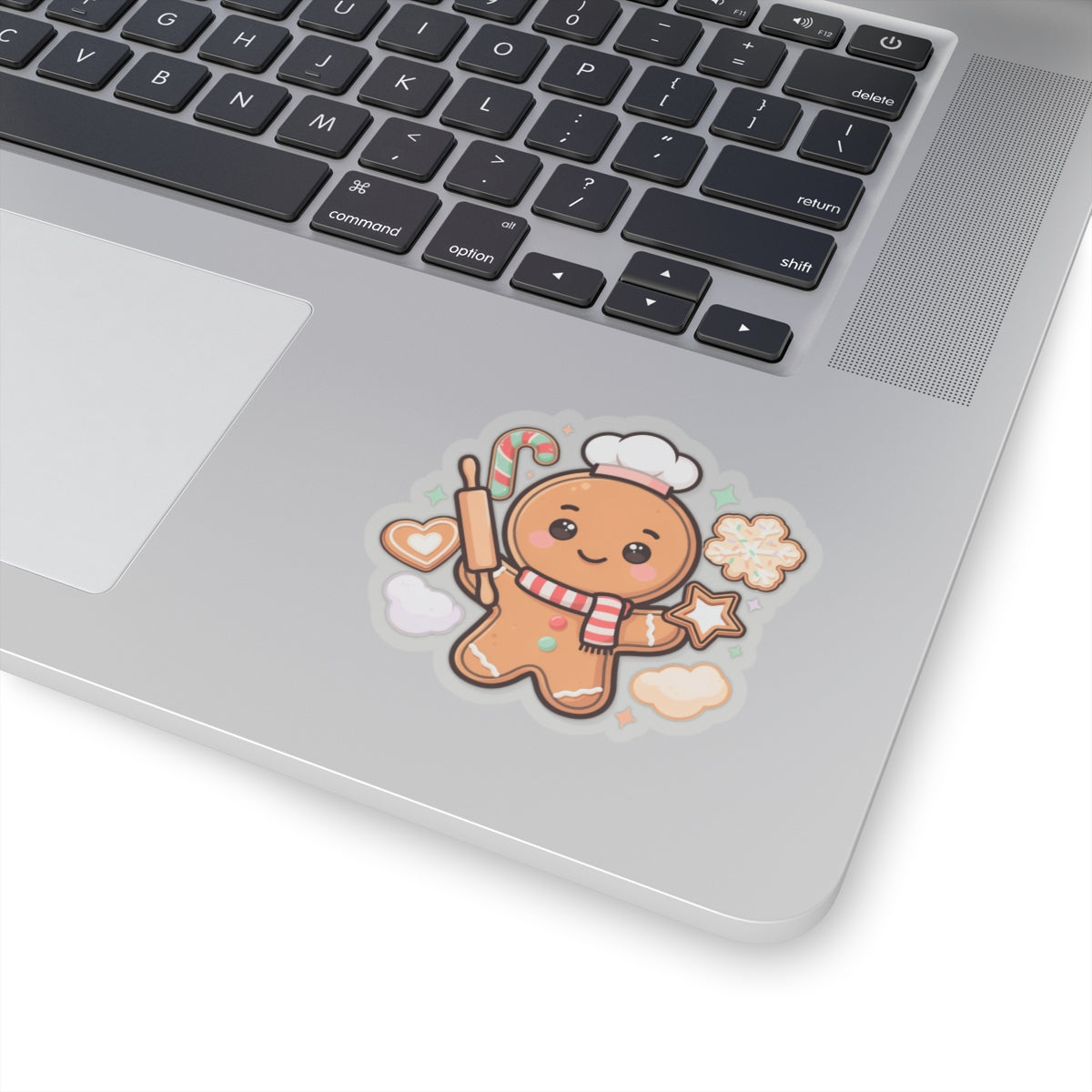 Kawaii Gingerbread Baker Christmas Kiss-Cut Sticker