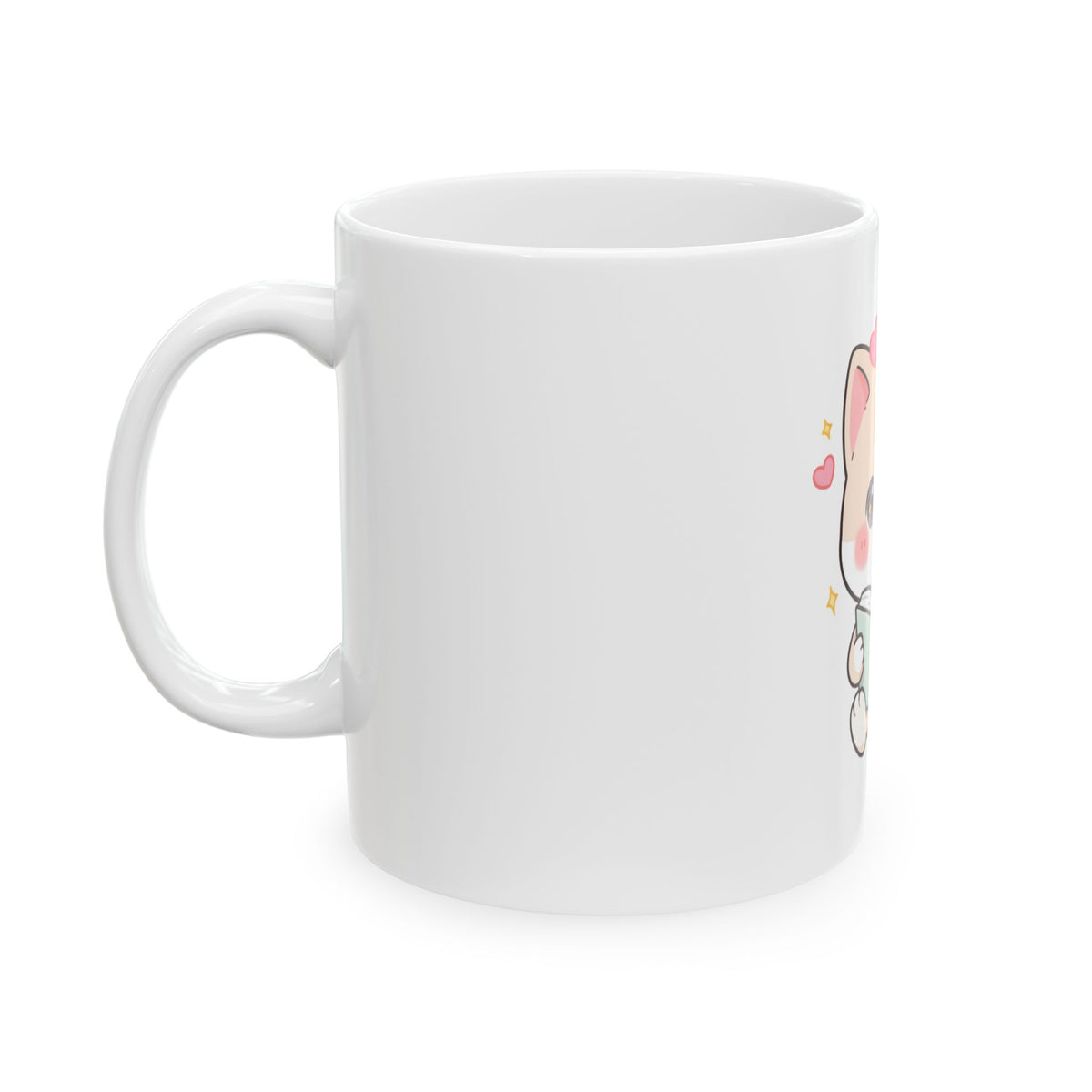 Kawaii Reading Cat Mug for Book Lovers