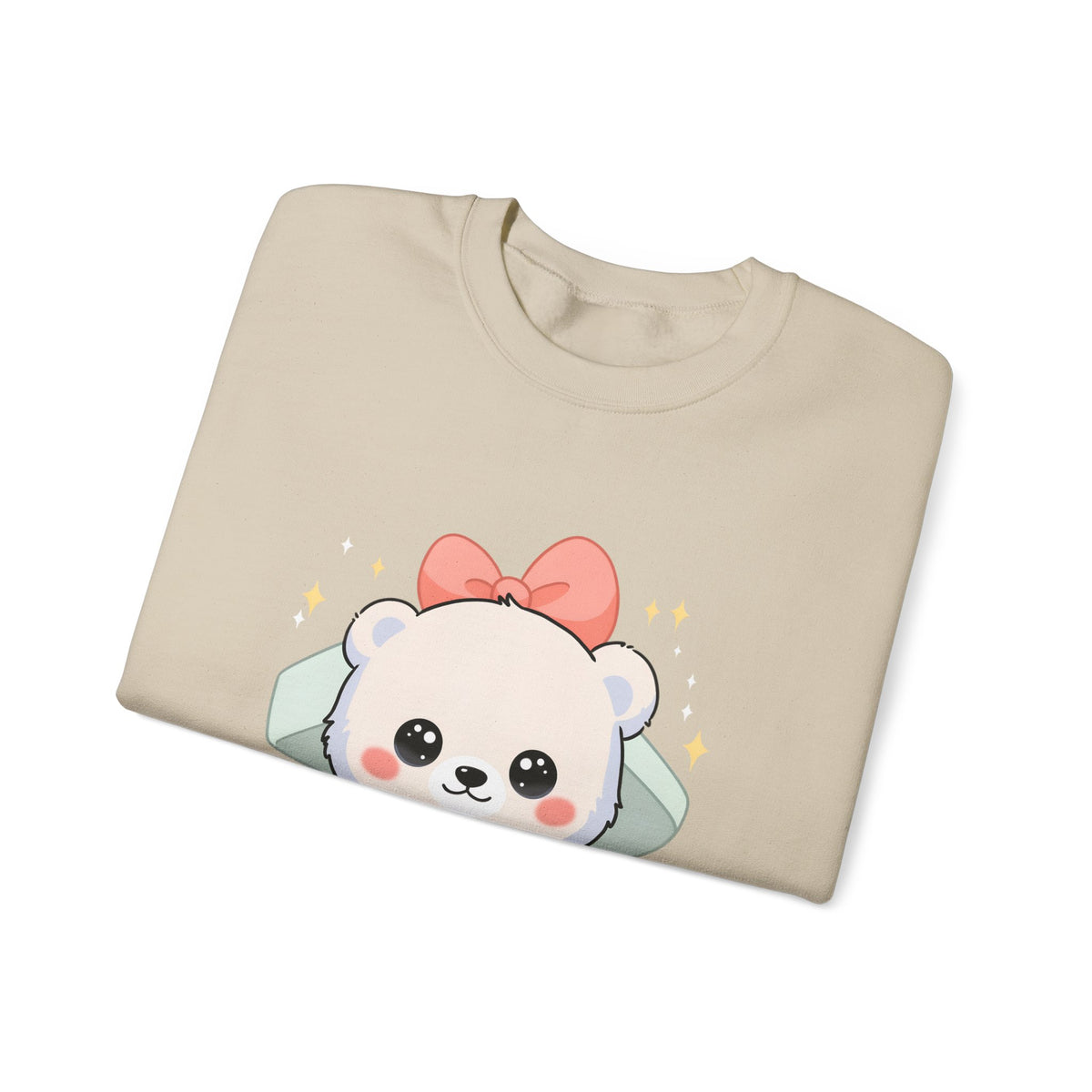 Kawaii Polar Bear Sweatshirt, Cute Gift Box Cub
