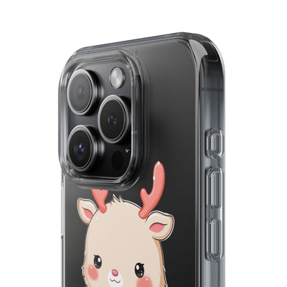 Kawaii Reindeer Clear Impact-Resistant Phone Case