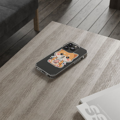 Kawaii Shiba Inu Phone Case for Bubble Tea Lovers