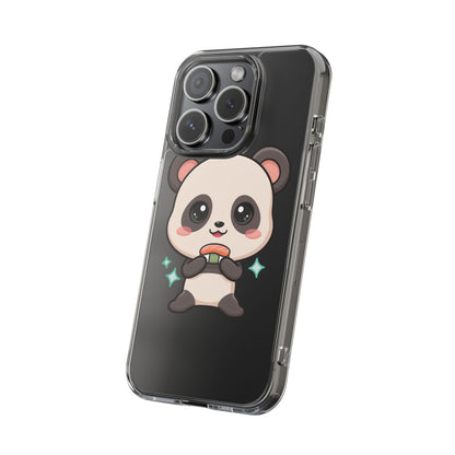 Kawaii Panda Sushi Phone Case, Clear Impact-Resistant Case