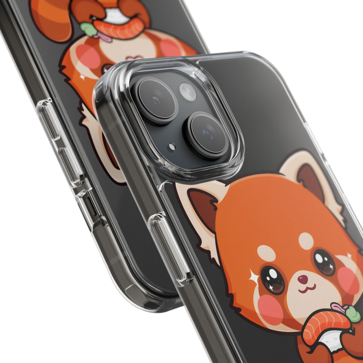 Red Panda Sushi Phone Case, Cute Kawaii Clear Case
