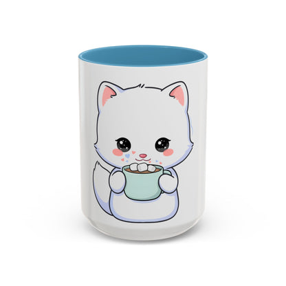 Kawaii Arctic Fox Mug – Cute Cocoa Lover Accent Coffee Mug