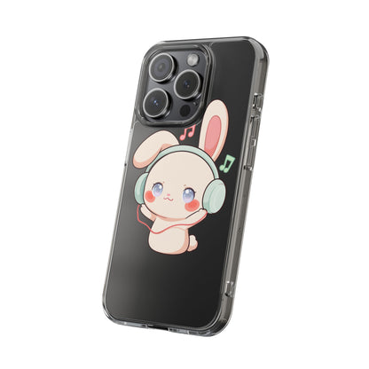 Kawaii Bunny Phone Case, Cute Music Lover Gift