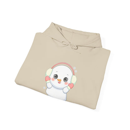 Kawaii Snowman Hoodie, Cute Winter Gift Sweatshirt