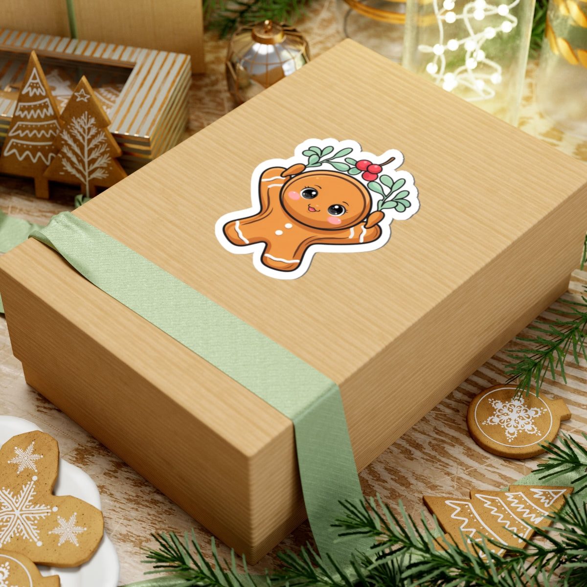 Kawaii Gingerbread Sticker for Cozy Christmas Cheer