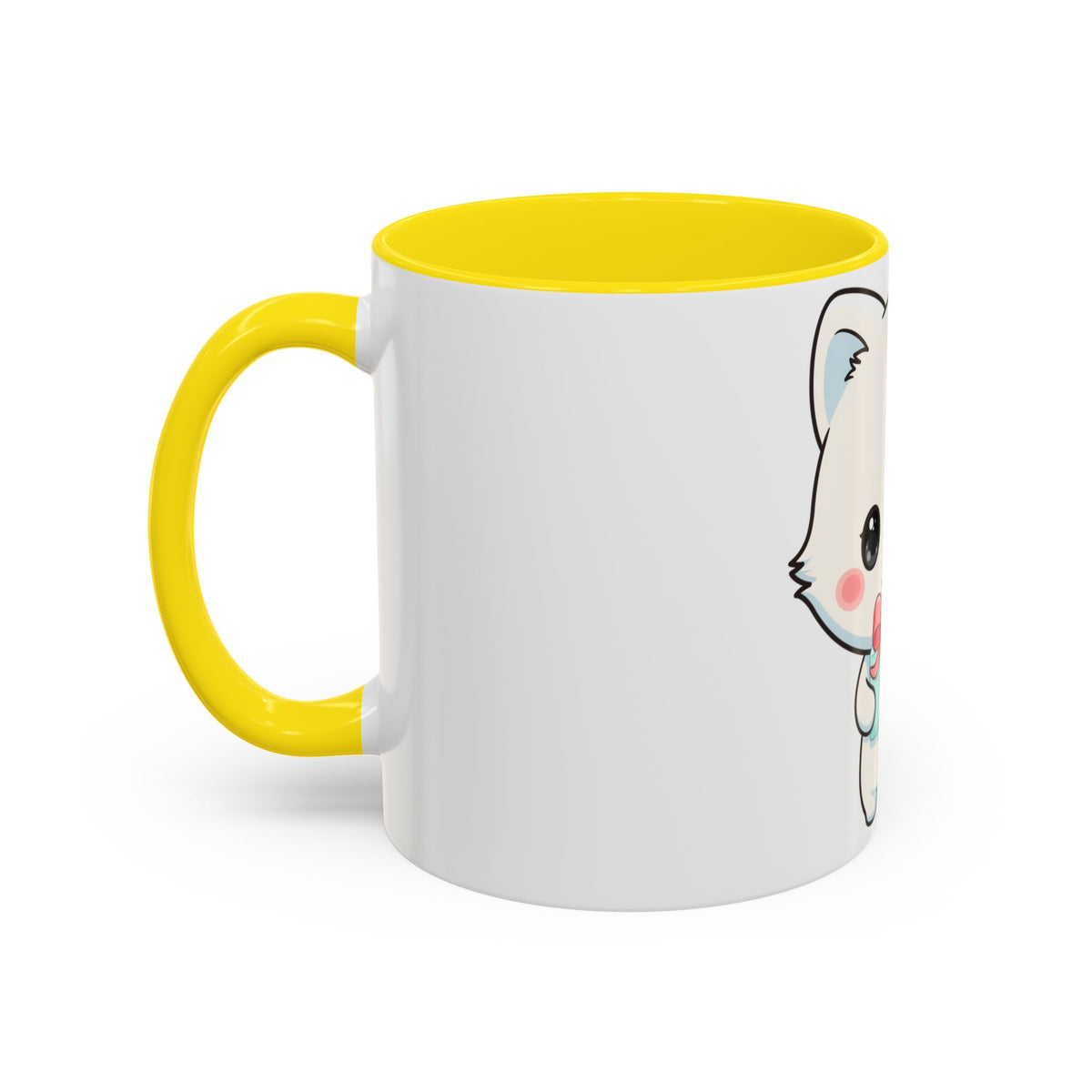 Kawaii Arctic Fox Gift Mug, Cute Holiday Accent Coffee Mug