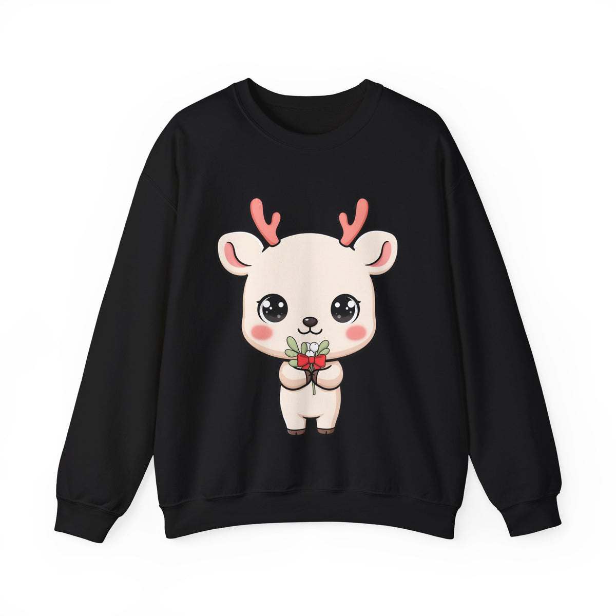 Kawaii Reindeer Sweatshirt, Cute Christmas Crewneck