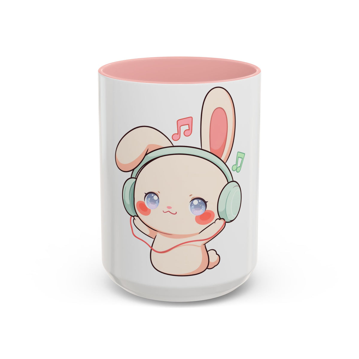 Kawaii Bunny Music Mug, Cute Accent Coffee Mug