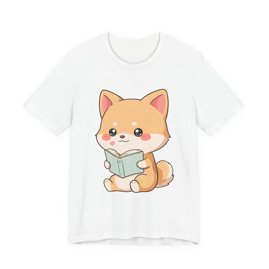 Reading Shiba Inu T-Shirt – Cute Kawaii Book Lover Tee