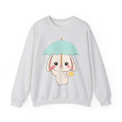 Kawaii Bunny Sweatshirt with Umbrella | Cute Chibi Gift