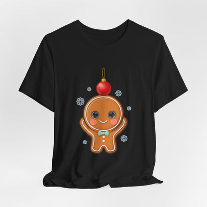 Kawaii Gingerbread Christmas Tee, Cute Holiday Unisex Shirt