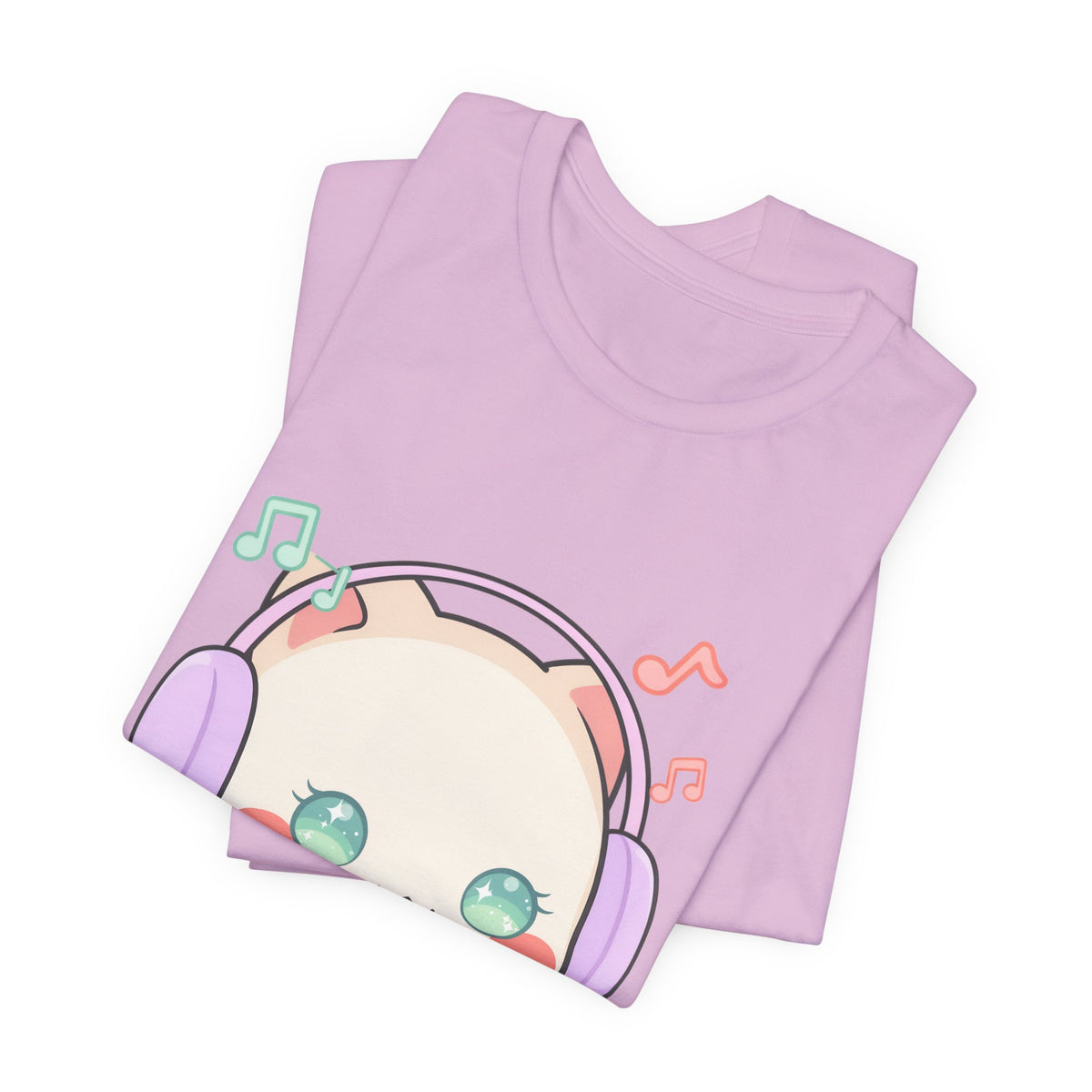Kawaii Cat Music Lover T-Shirt, Cute Headphone Kitty Tee