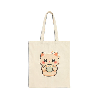 Kawaii Cat Tote Bag for Cozy Coffee Runs