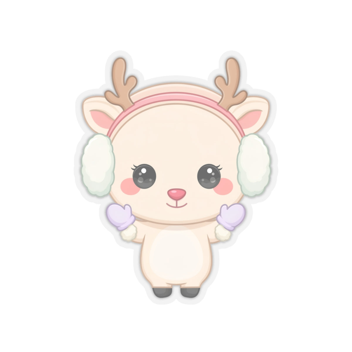 Kawaii Reindeer Sticker for Cozy Winter Cheer