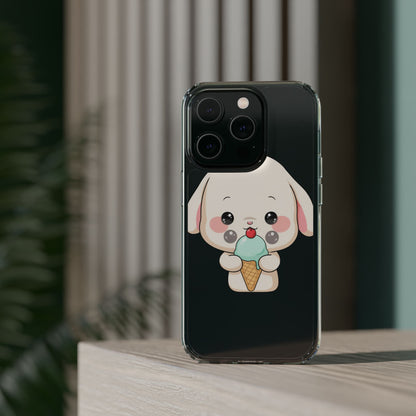 Kawaii Bunny Phone Case, Ice Cream Cutie Clear Case
