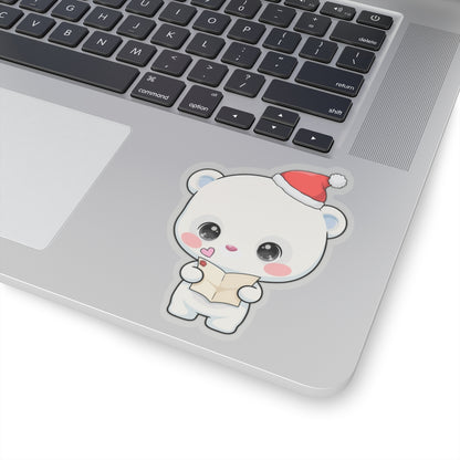 Christmas Polar Bear Sticker for Cozy Holiday Cheer