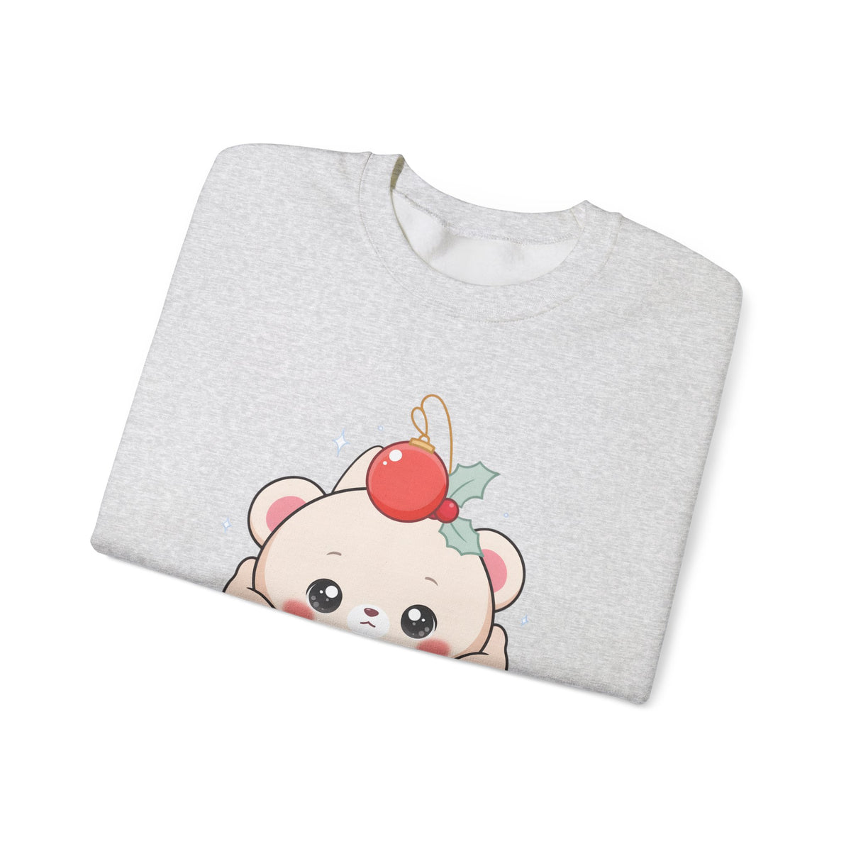 Kawaii Polar Bear Christmas Sweatshirt, Cute Holiday Crewneck