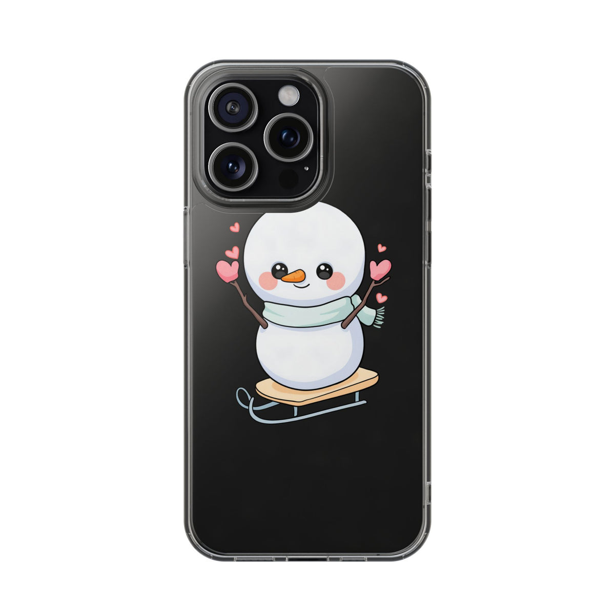 Kawaii Snowman Phone Case, Cute Winter Cheer