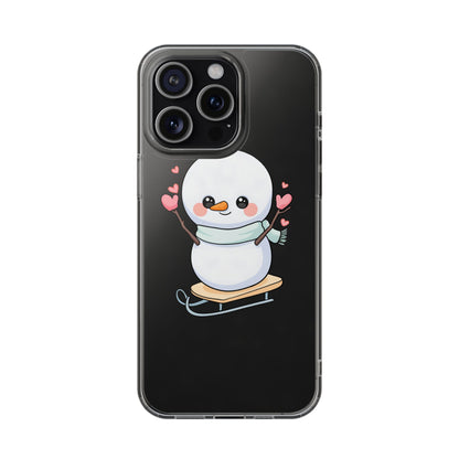Kawaii Snowman Phone Case, Cute Winter Cheer