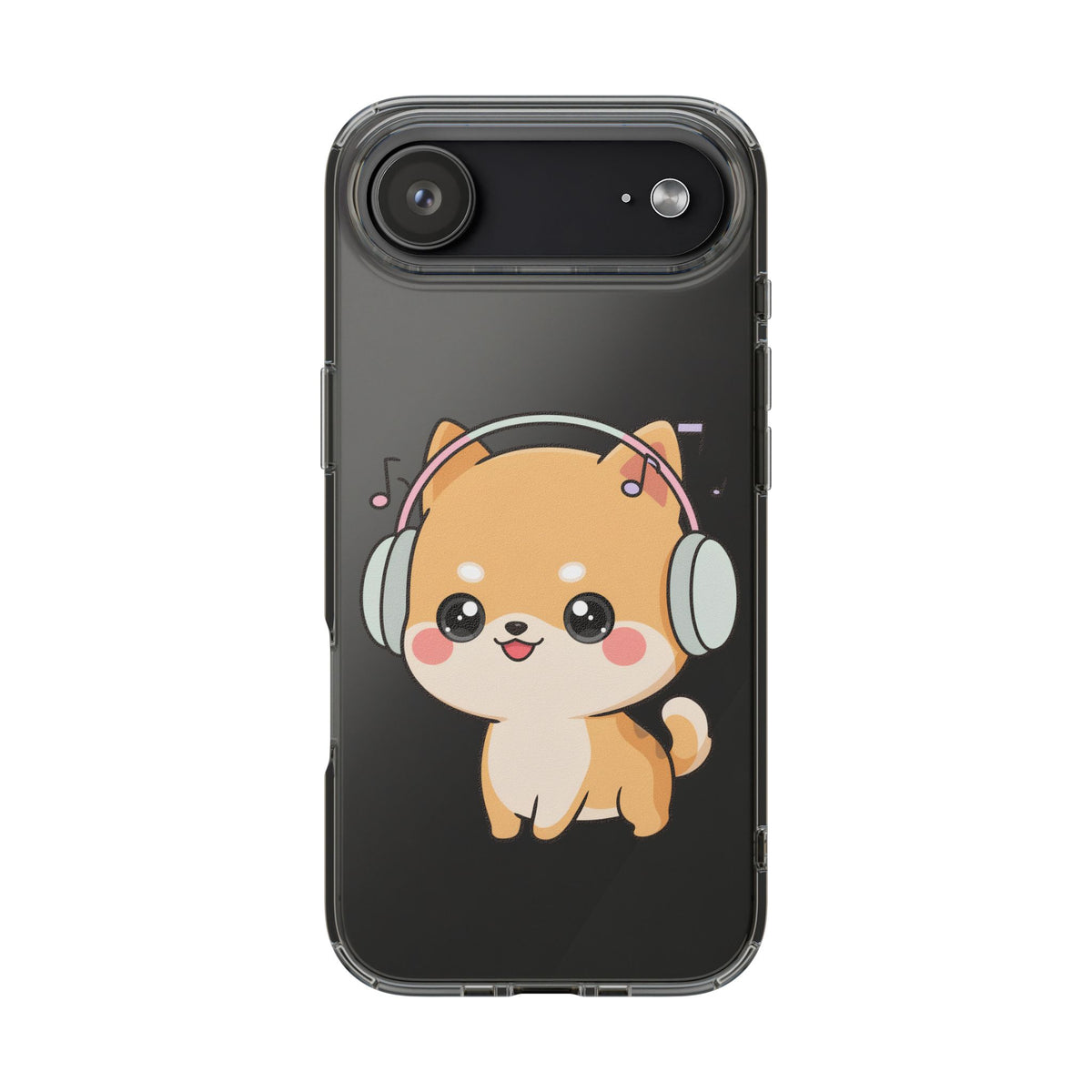 Kawaii Shiba Inu Phone Case – Music Lover Clear Case