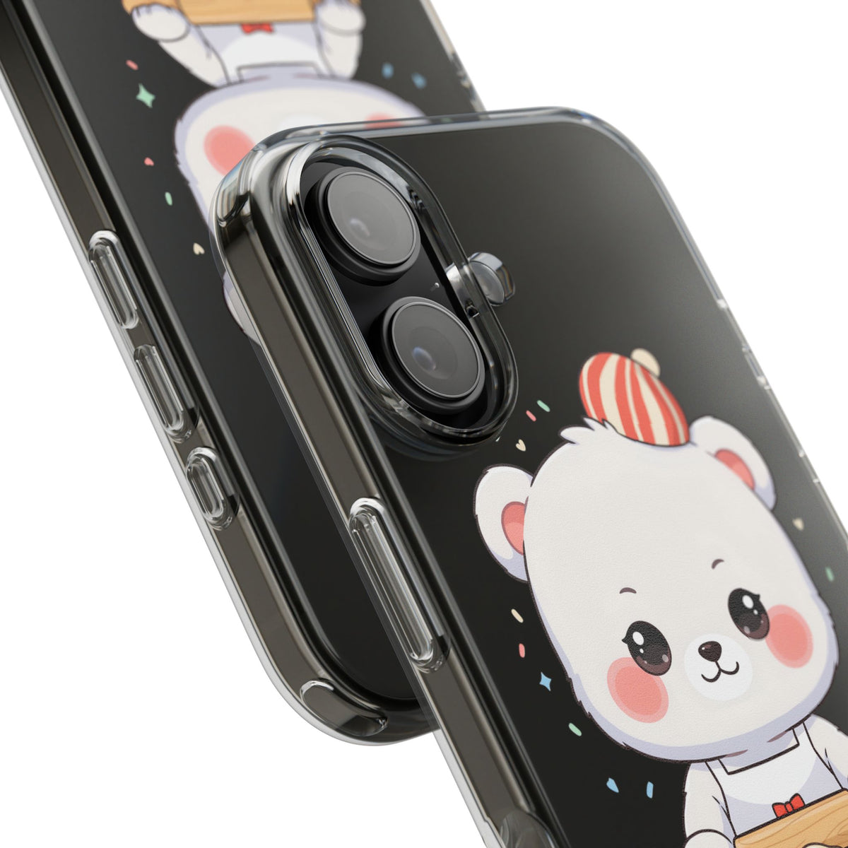 Christmas Bear Cookie Baking Clear Phone Case