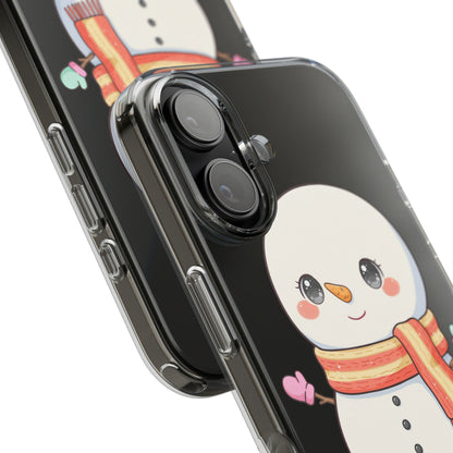Kawaii Snowman Phone Case – Cute Christmas Clear Case