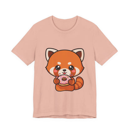 Red Panda Donut T-Shirt, Cute Kawaii Animal Tee