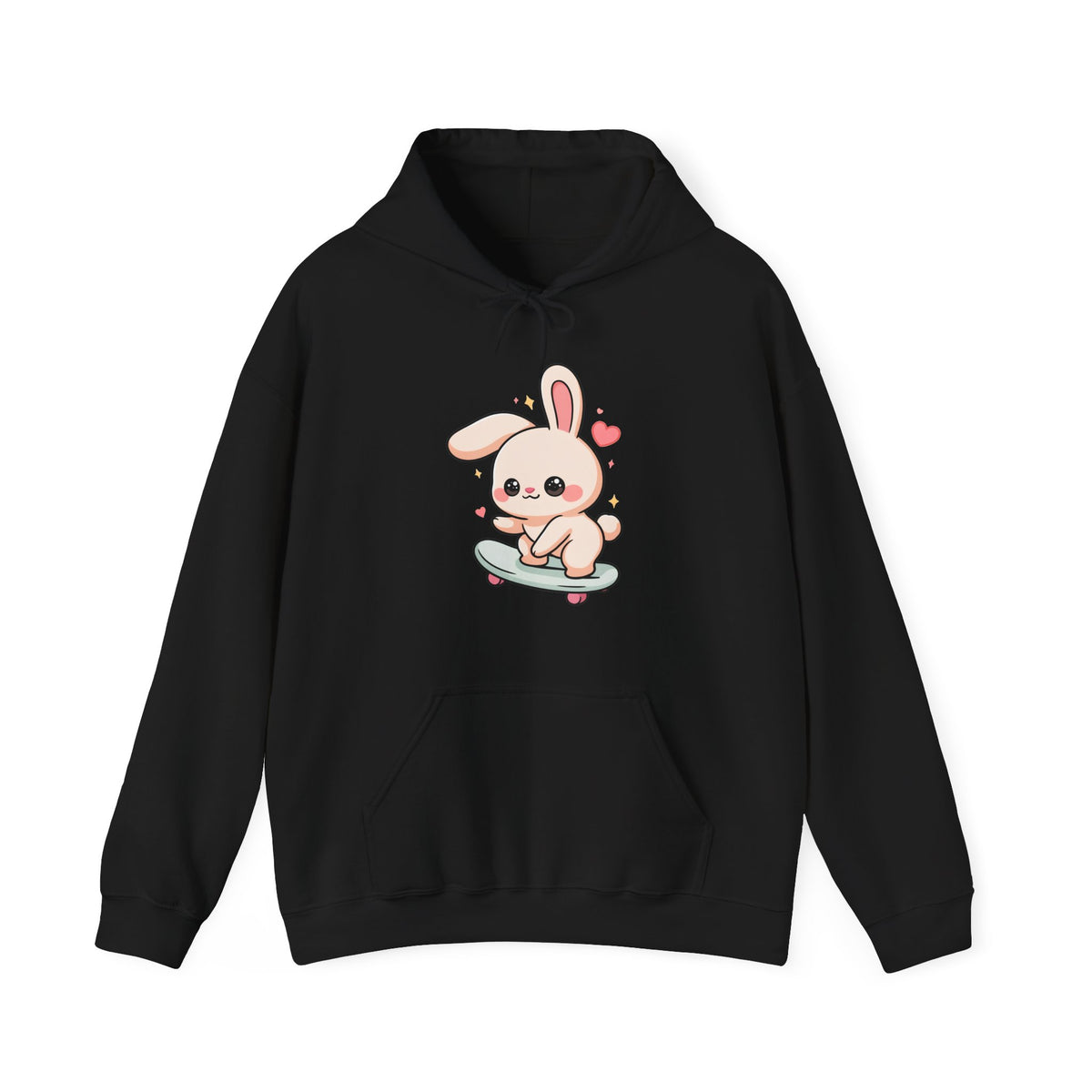 Kawaii Bunny Skateboard Hoodie, Cute Skater Gift