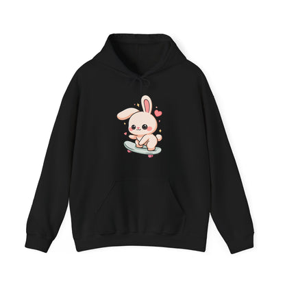 Kawaii Bunny Skateboard Hoodie, Cute Skater Gift
