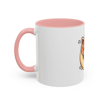 Red Panda Accent Coffee Mug, Kawaii Crescent Moon